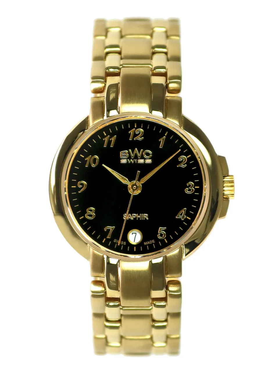 BWC-Swiss 20773.51.06 dameshorloge goud saffier
