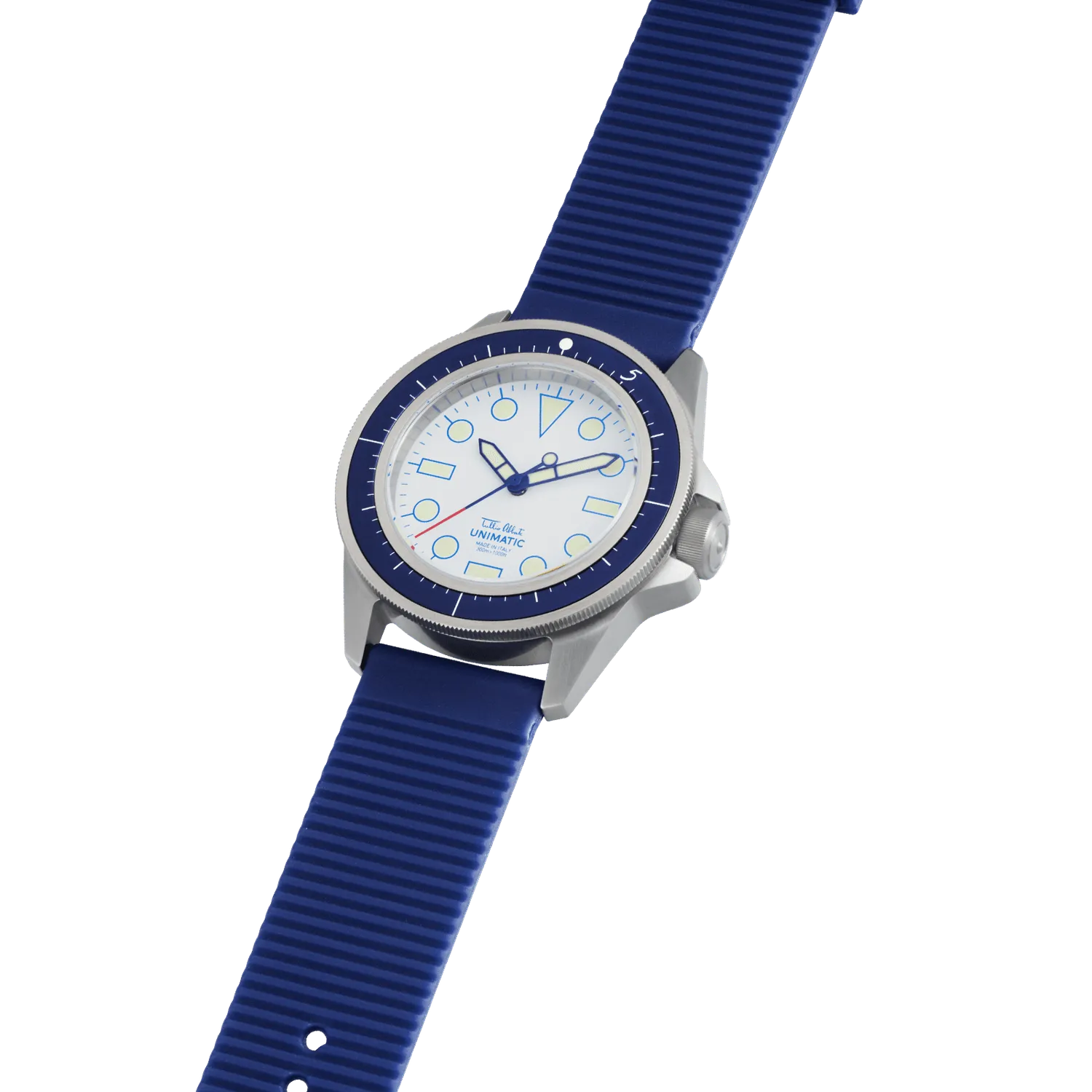 Unimatic Modello Uno U1-TAB horloge wit-blauw 300M