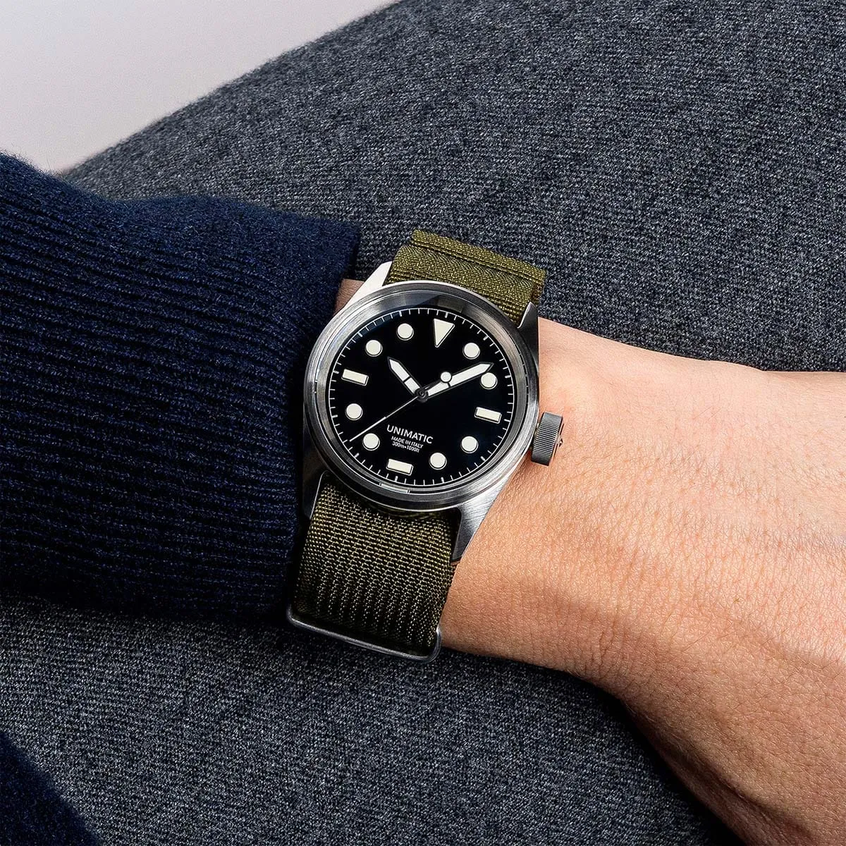 Unimatic Modello Cinque U5S-BL Horloge Zwart 36mm