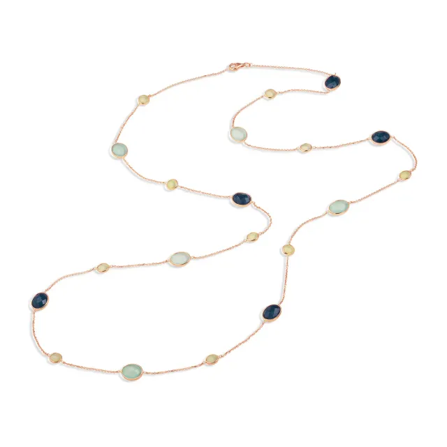 Juwelier Ripassa rosé collier aquamarijn parelmoer