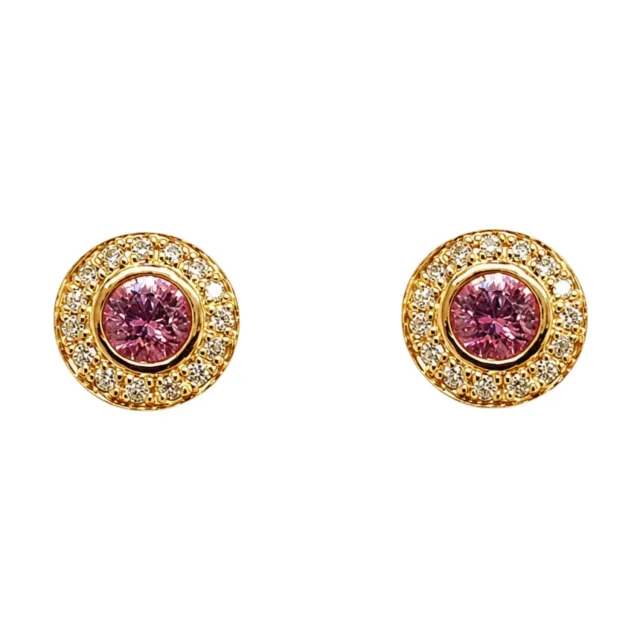 Juwelier Ripassa roségouden oorstekers roze tourmalijn