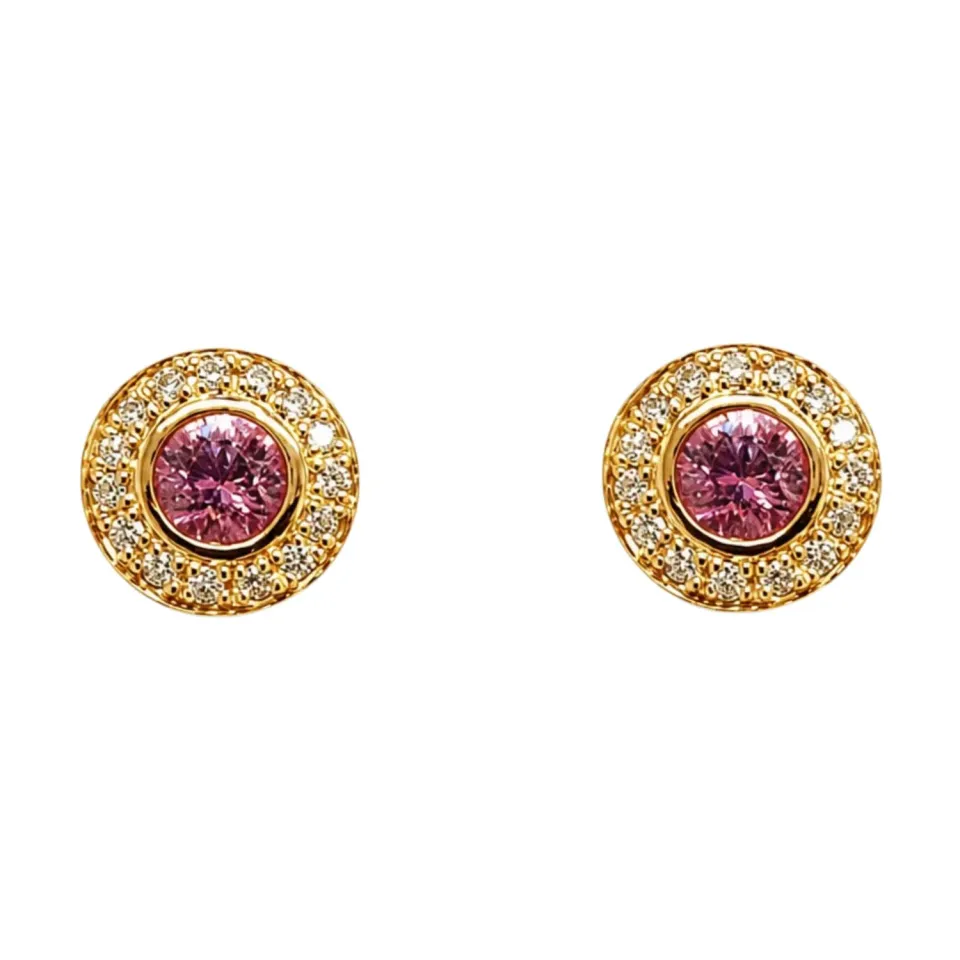 Juwelier Ripassa roségouden oorstekers roze tourmalijn