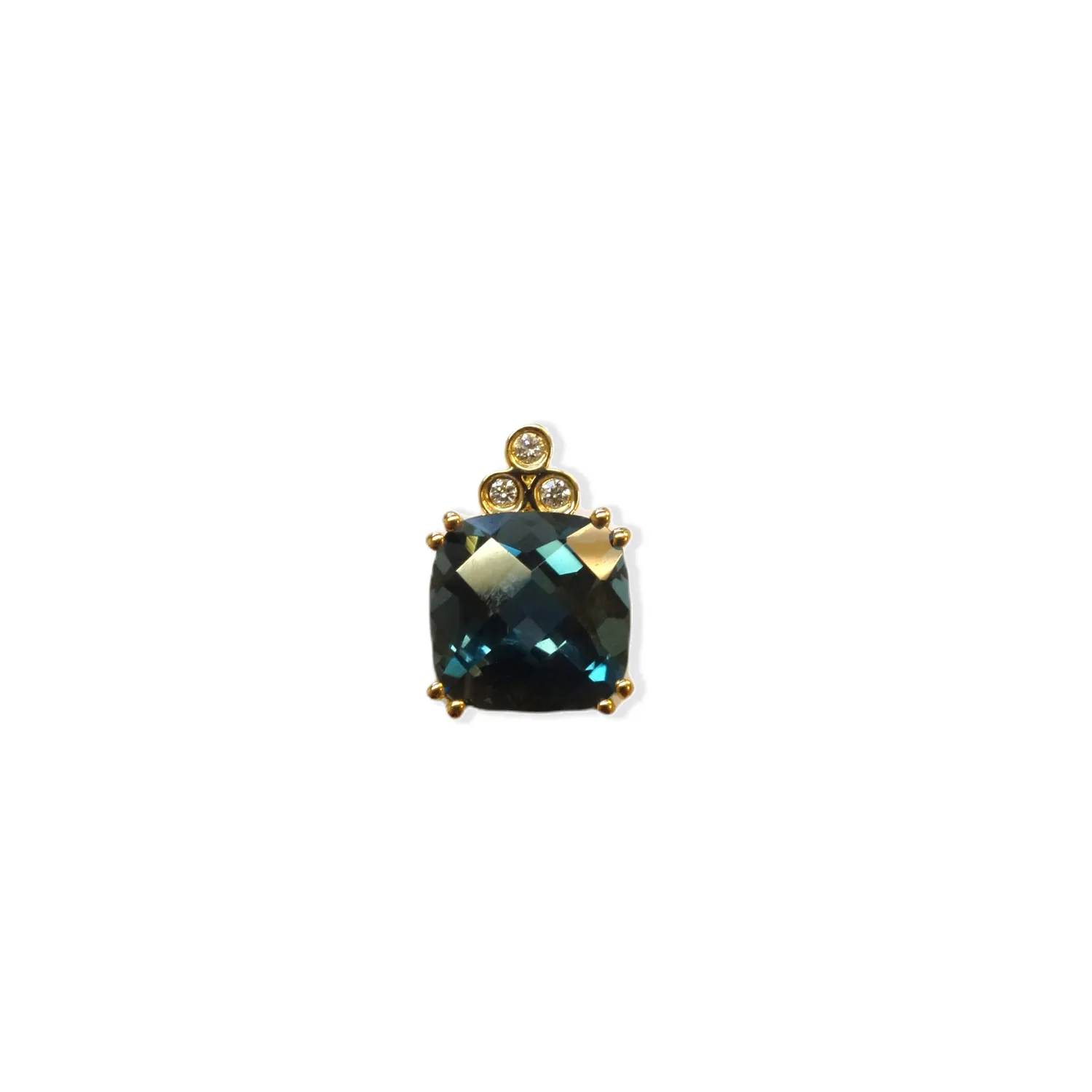 Ripassa geelgouden oorstekers London blue topaas