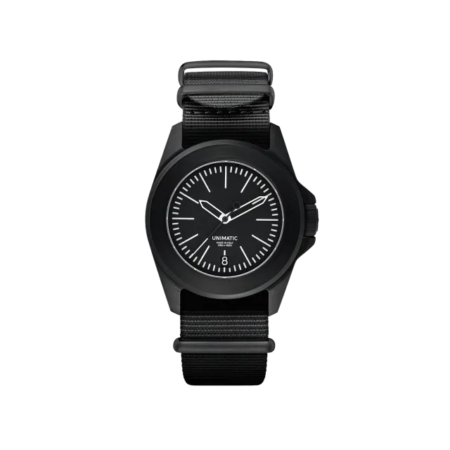 Unimatic Modello Quattro U4-BLB horloge zwart 300m