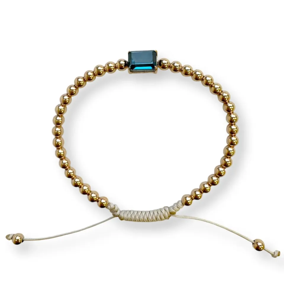 Juwelier Ripassa bolletjes armband roségoud London Blue topaas