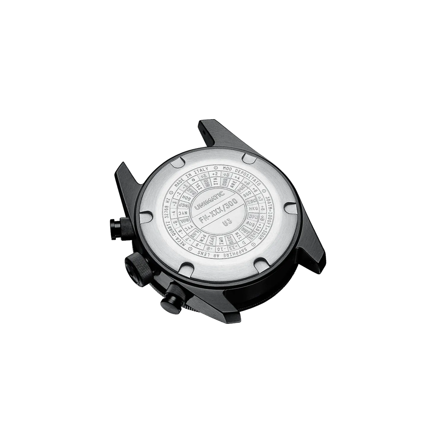 Unimatic Modello Tre U3-FN chrono-duikhorloge zwart 300m