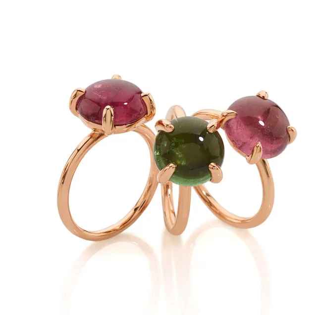 Juwelier Ripassa ringen rosé-geelgoud toermalijn