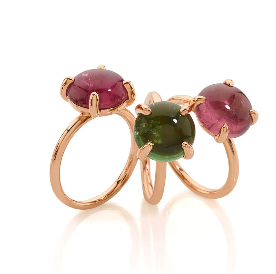 Juwelier Ripassa ringen rosé-geelgoud toermalijn