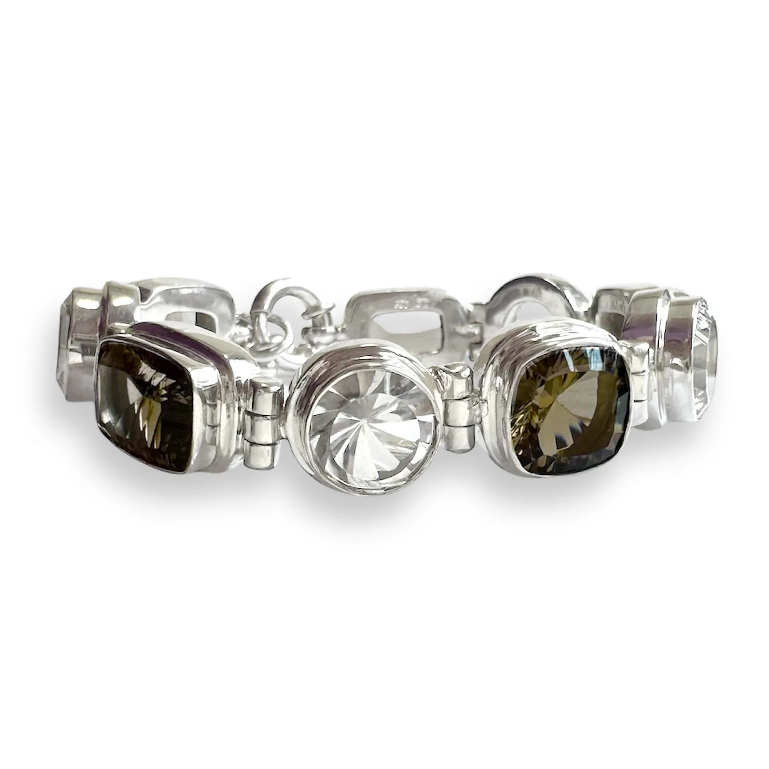 Juwelier Ripassa zilveren armband bergkristal rookkwarts
