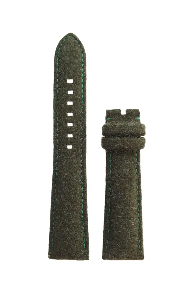 Anonimo Epurato Felt horlogebandje loden verde leer