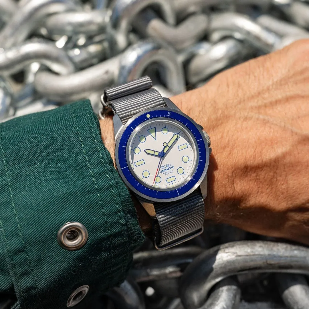 Unimatic Modello Uno U1-TAB horloge wit-blauw 300M