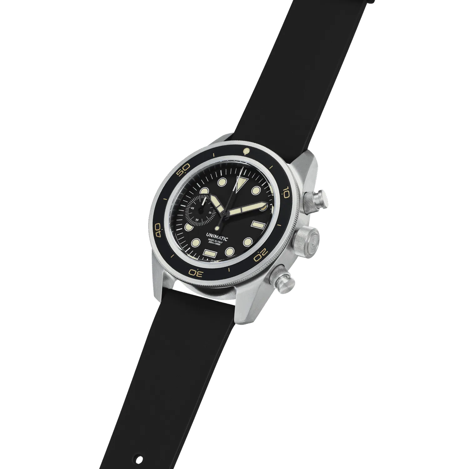 Unimatic Modello Tre U3-DHB horloge zwart chrono-diver