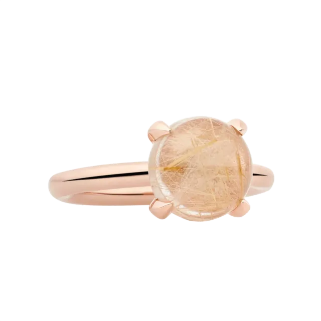 Bron Catch ring rutielkwarts cabochon brons