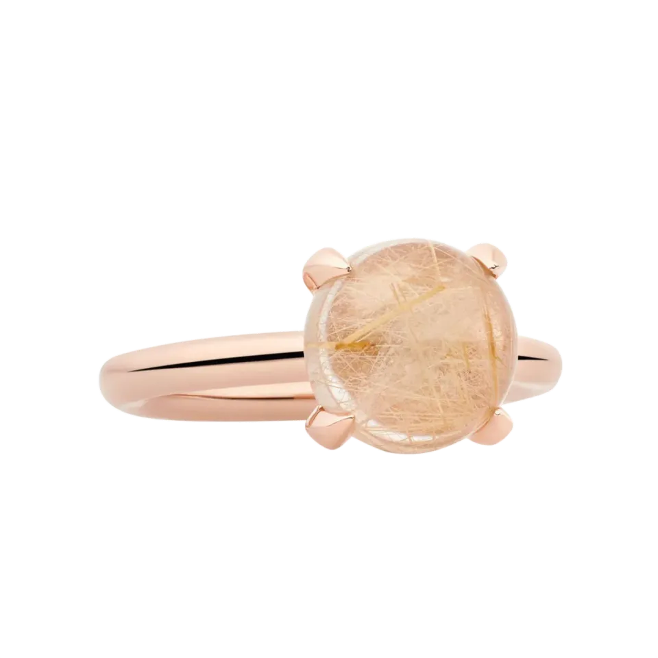 Bron Catch ring rutielkwarts cabochon brons