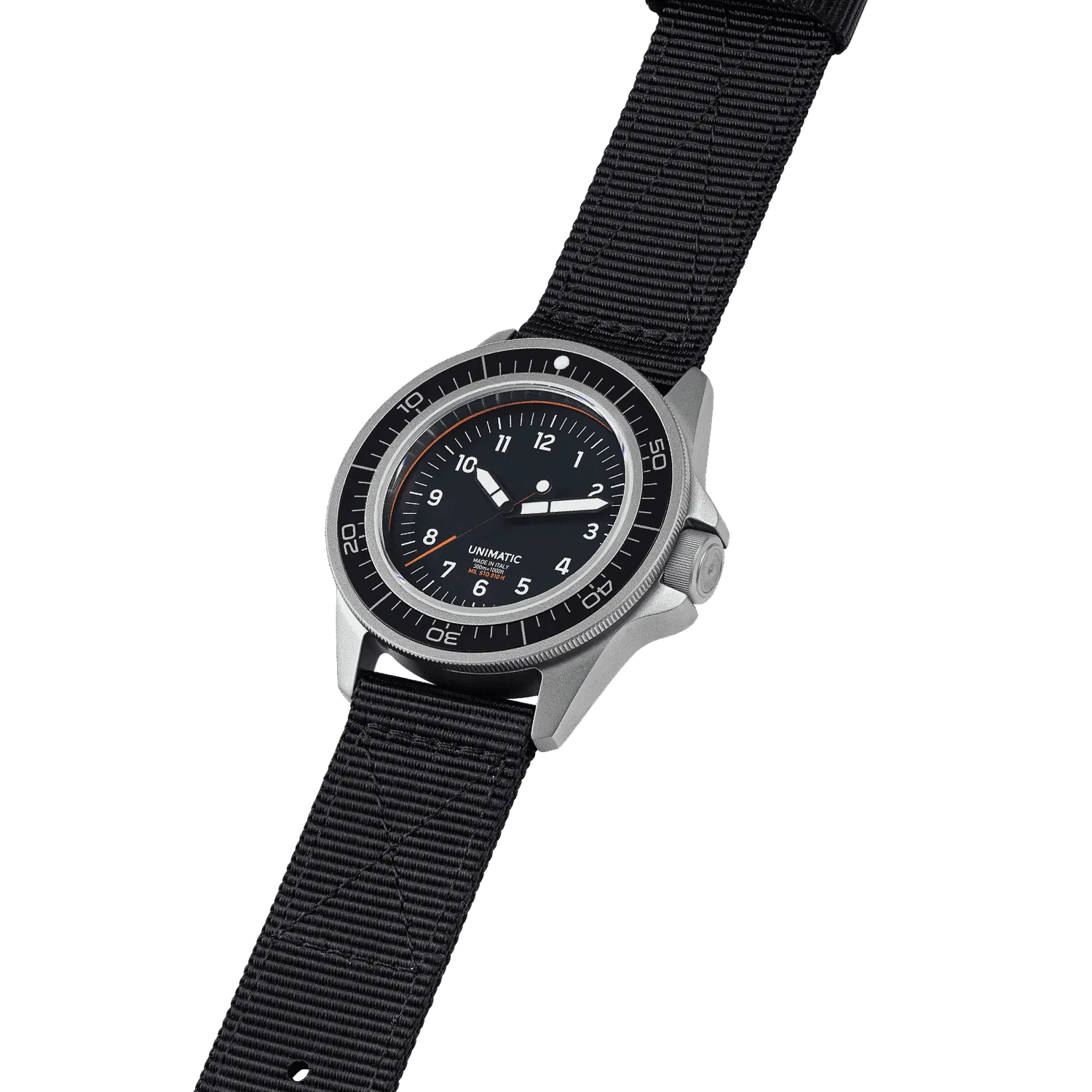 Unimatic Modello Uno UT1 duikhorloge zwart 300M