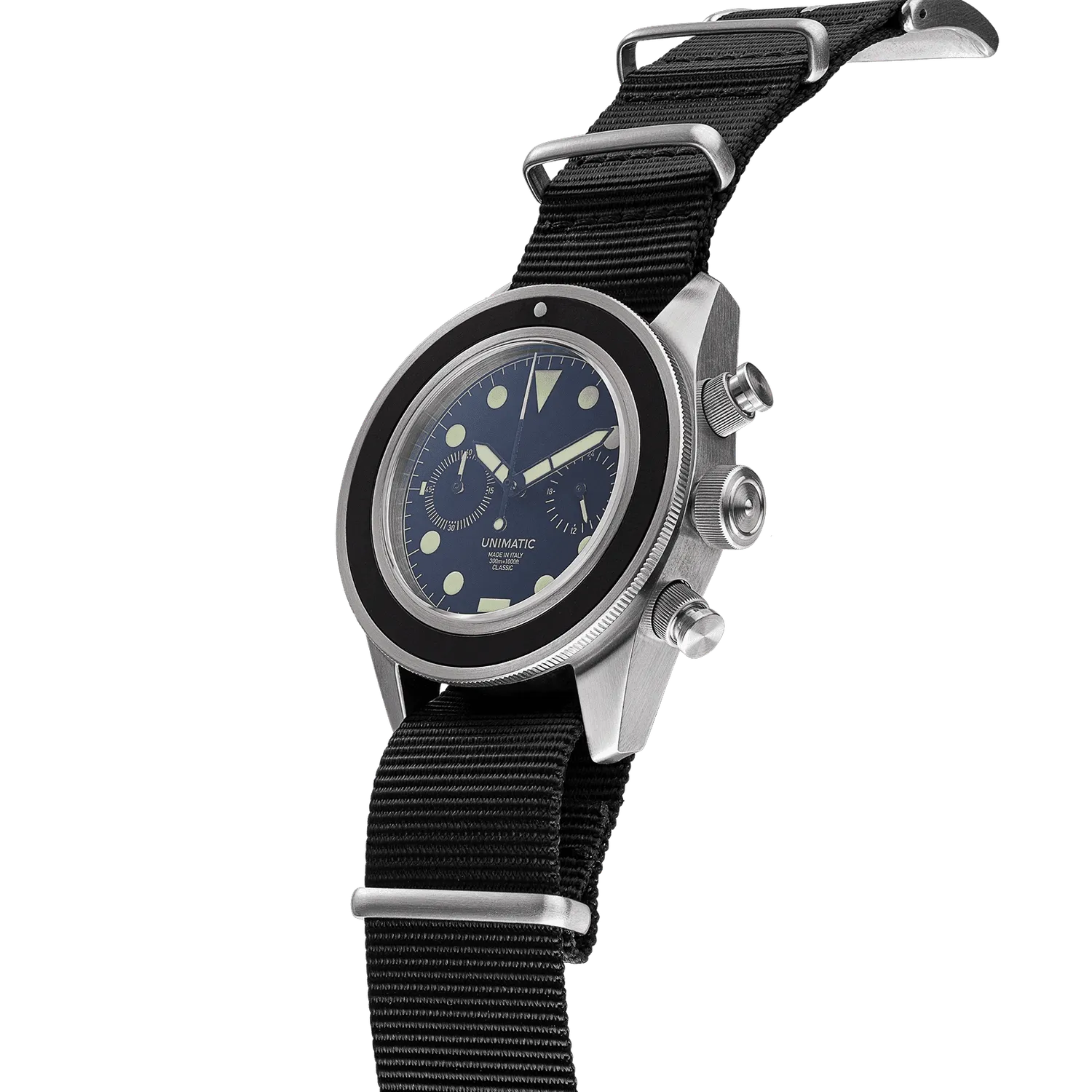 Unimatic Modello Tre UC3 horloge chrono zwart