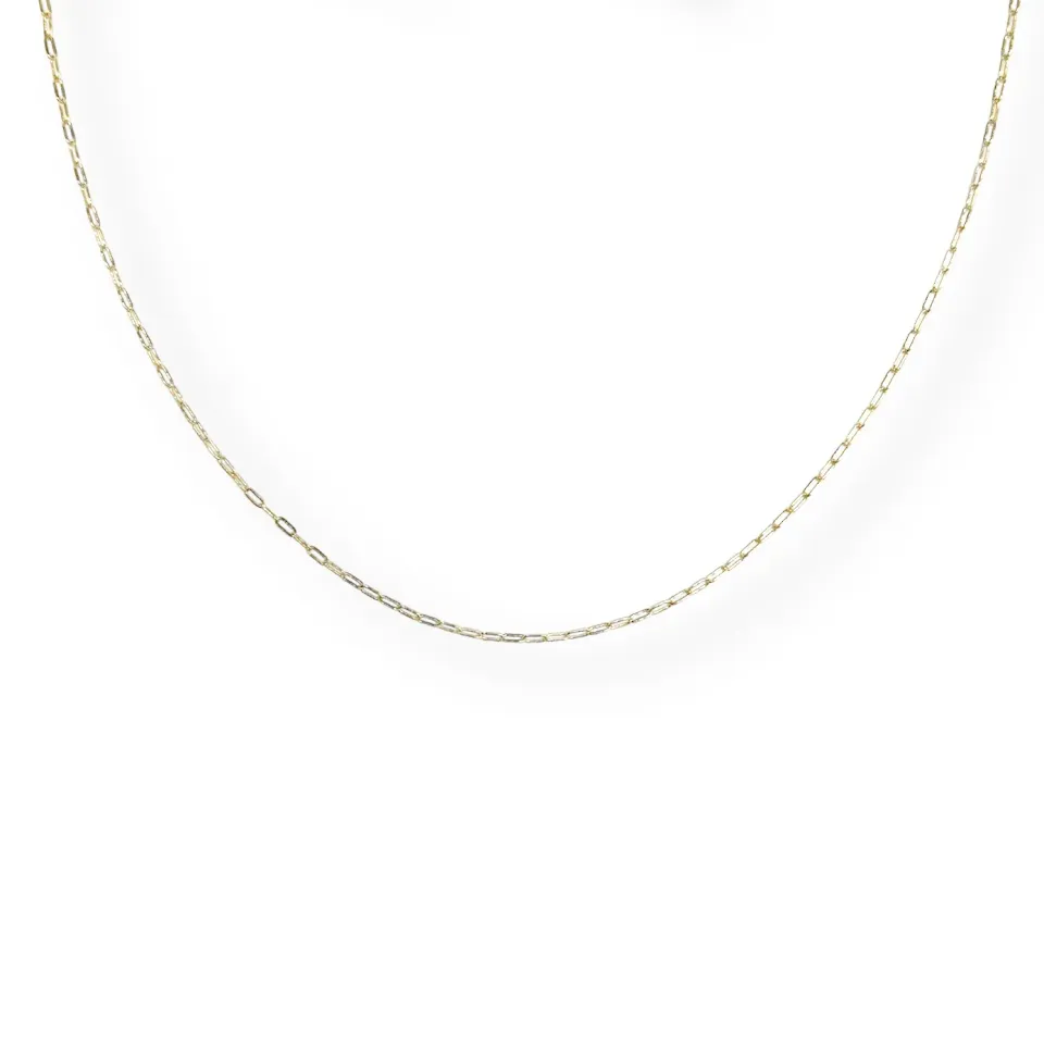 Juwelier Ripassa geel gouden paperclip collier ovaal