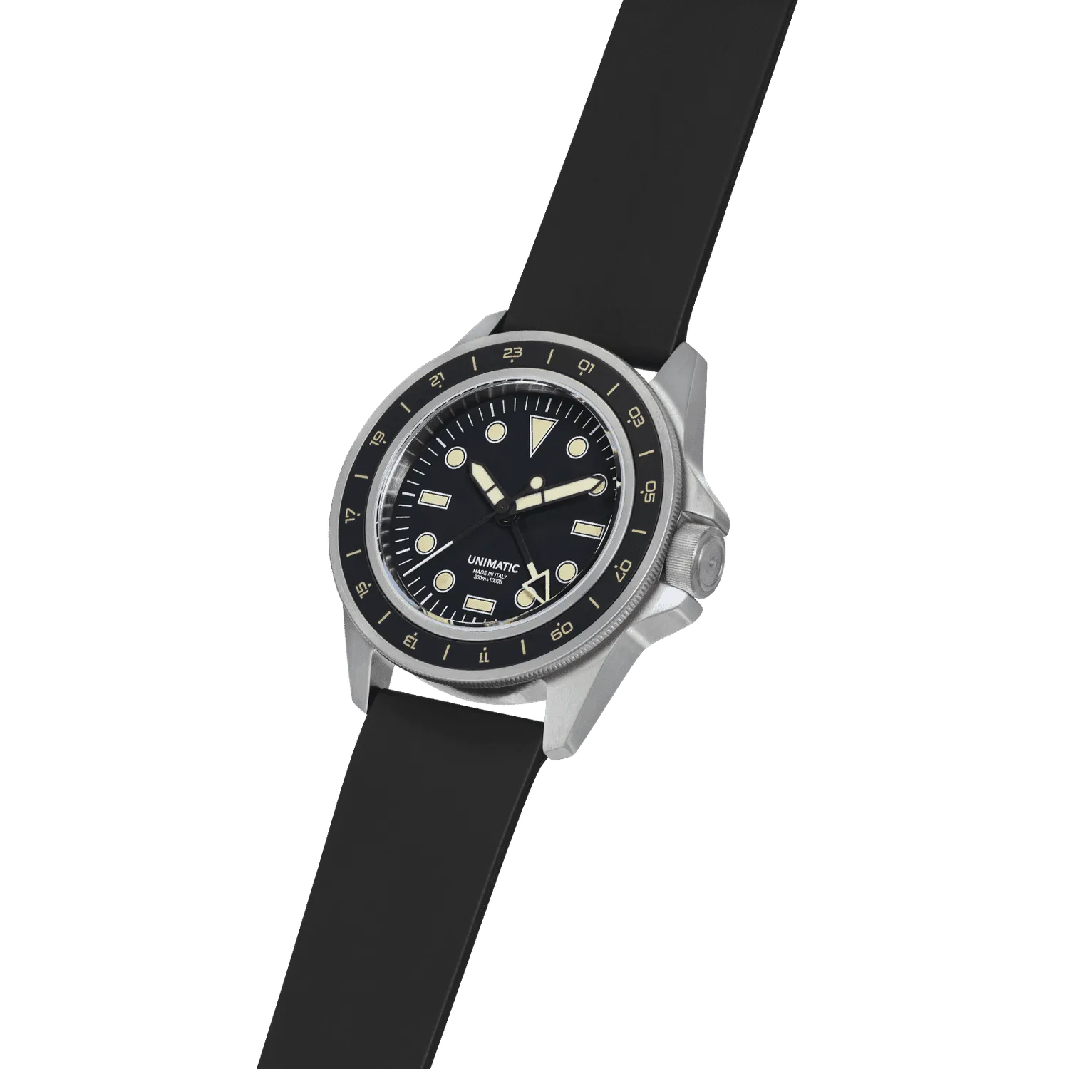 Unimatic Modello Uno U1-GMT-DHB horloge zwart GMT