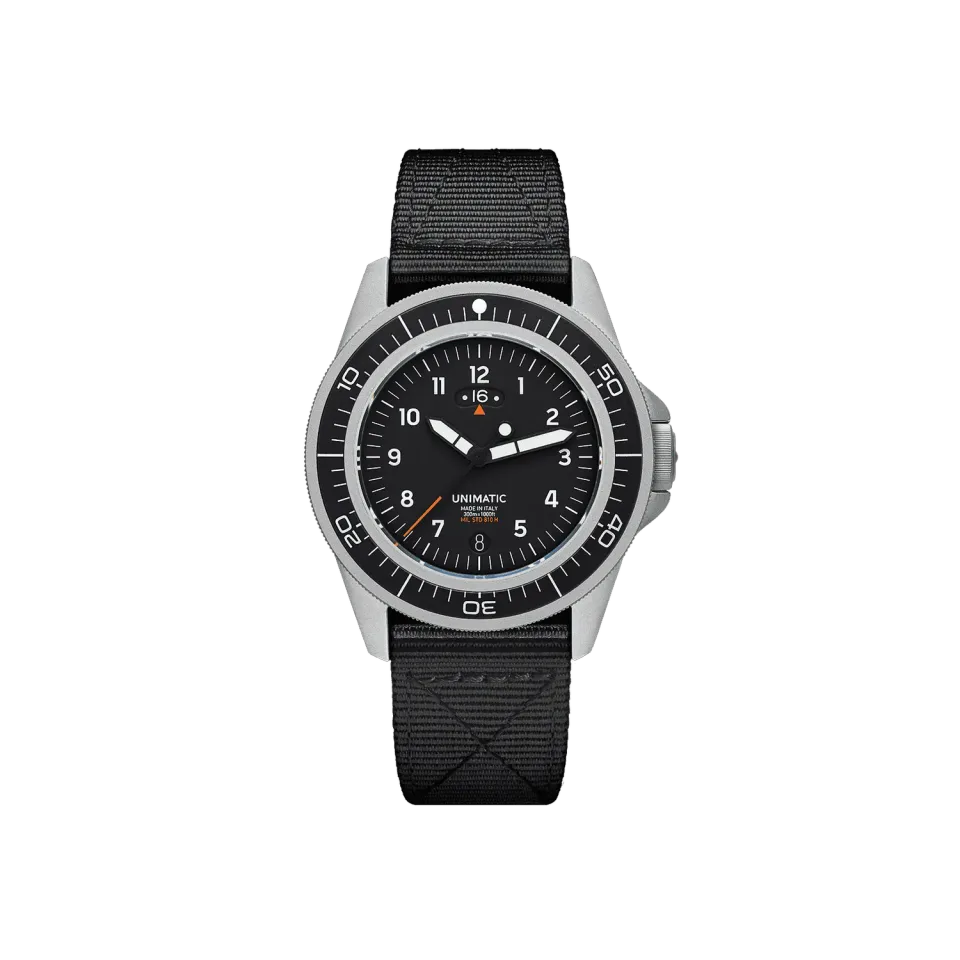 Unimatic Modello Uno UT1-GMT toolwatch zwart 40mm