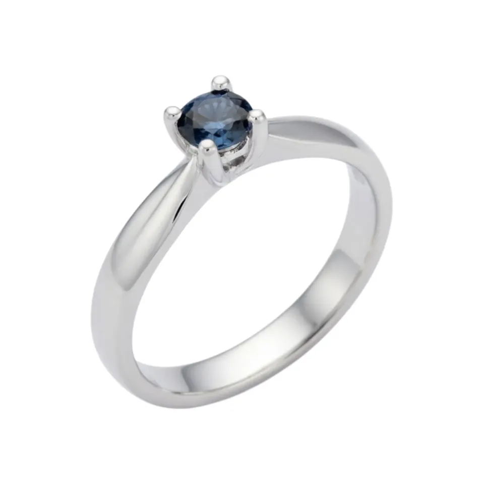 Juwelier Ripassa Saffier ring witgoud blauw
