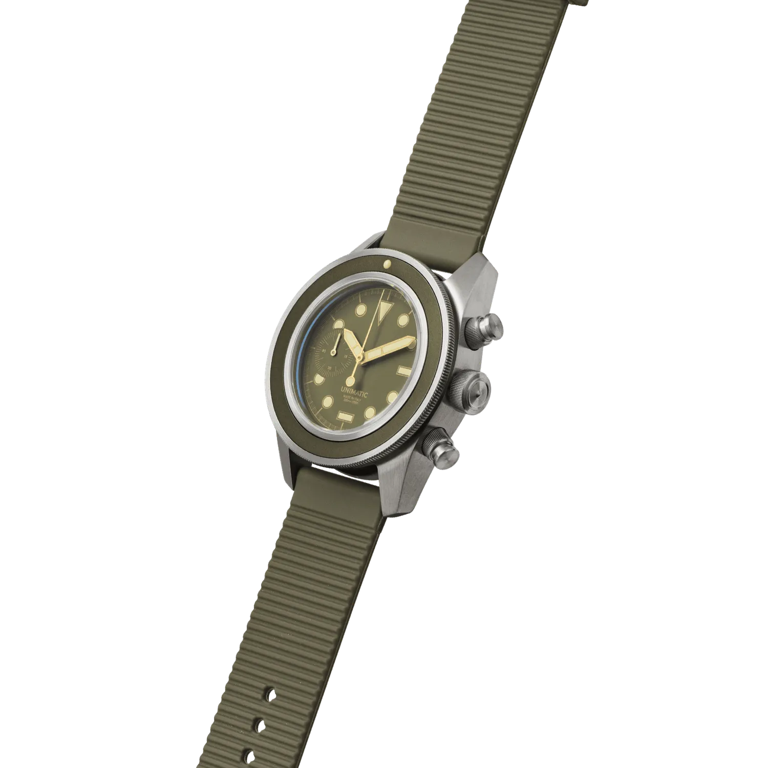 Unimatic Modello Tre U3-8O horloge olijf 300m