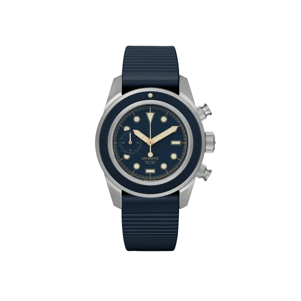 Unimatic Modello Tre U3-8N horloge blauw 300m