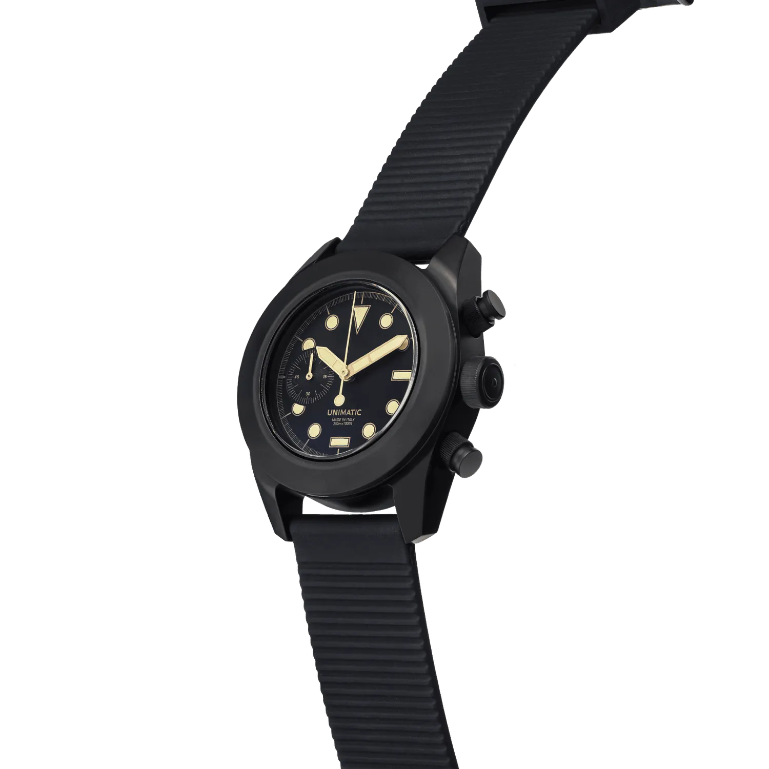 Unimatic Modello Tre U3FB-ROPS chronograaf zwart goud 300m