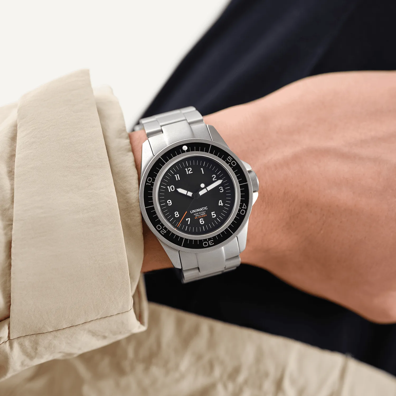 Unimatic Modello Uno UT1 duikhorloge zwart quartz set