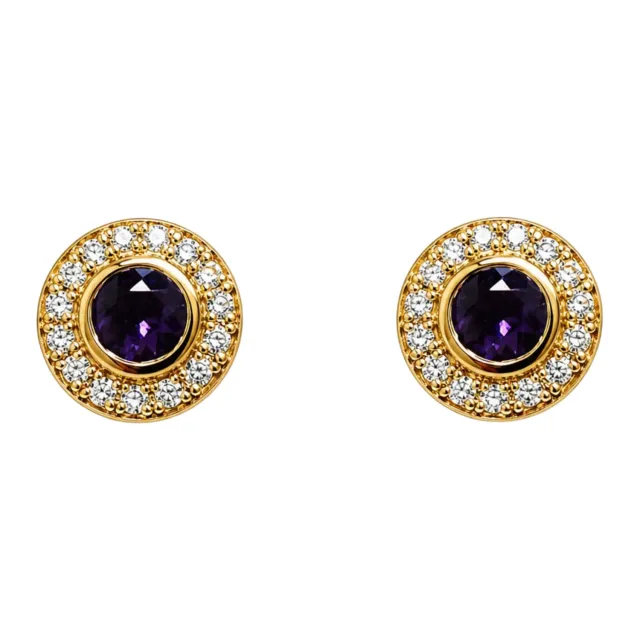 Juwelier Ripassa Oorstekers rosé goud amethist diamant