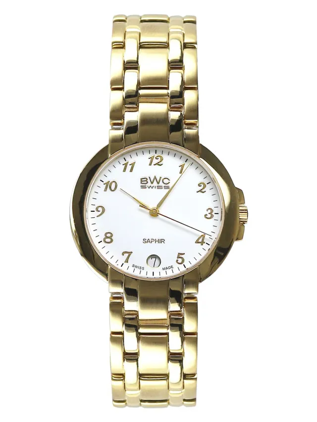 BWC-Swiss 20774.51.05 herenhorloge goud 34,5 mm saffier