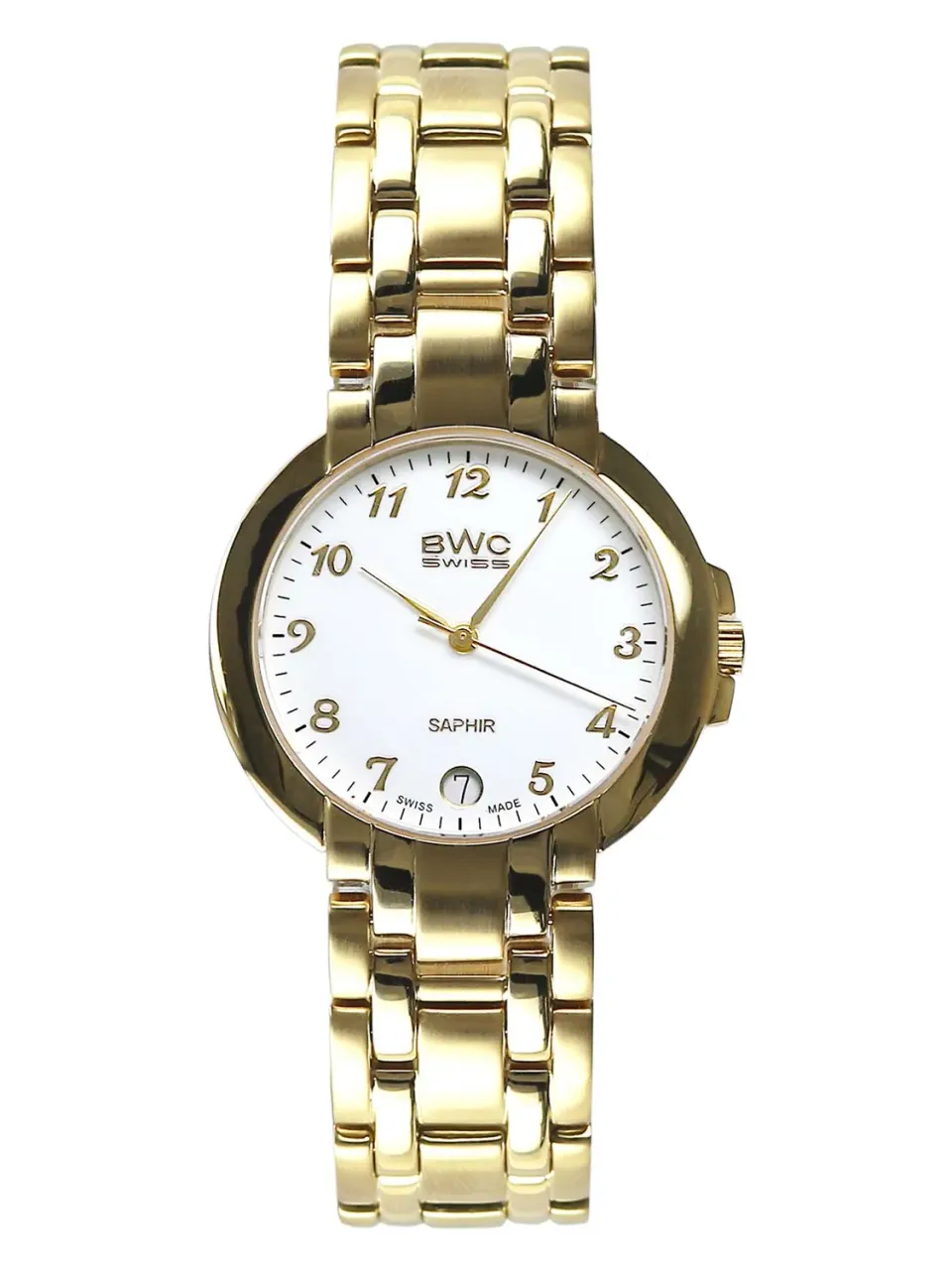 BWC-Swiss 20774.51.05 herenhorloge goud 34,5 mm saffier