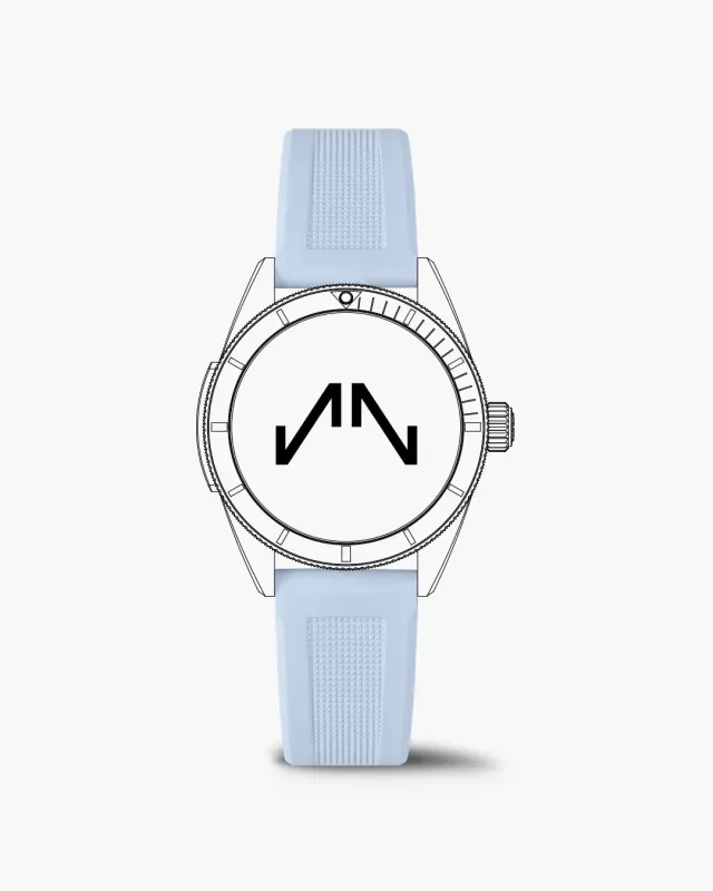 Norqain Adventure Sport 37mm horlogeband lichtblauw rubber