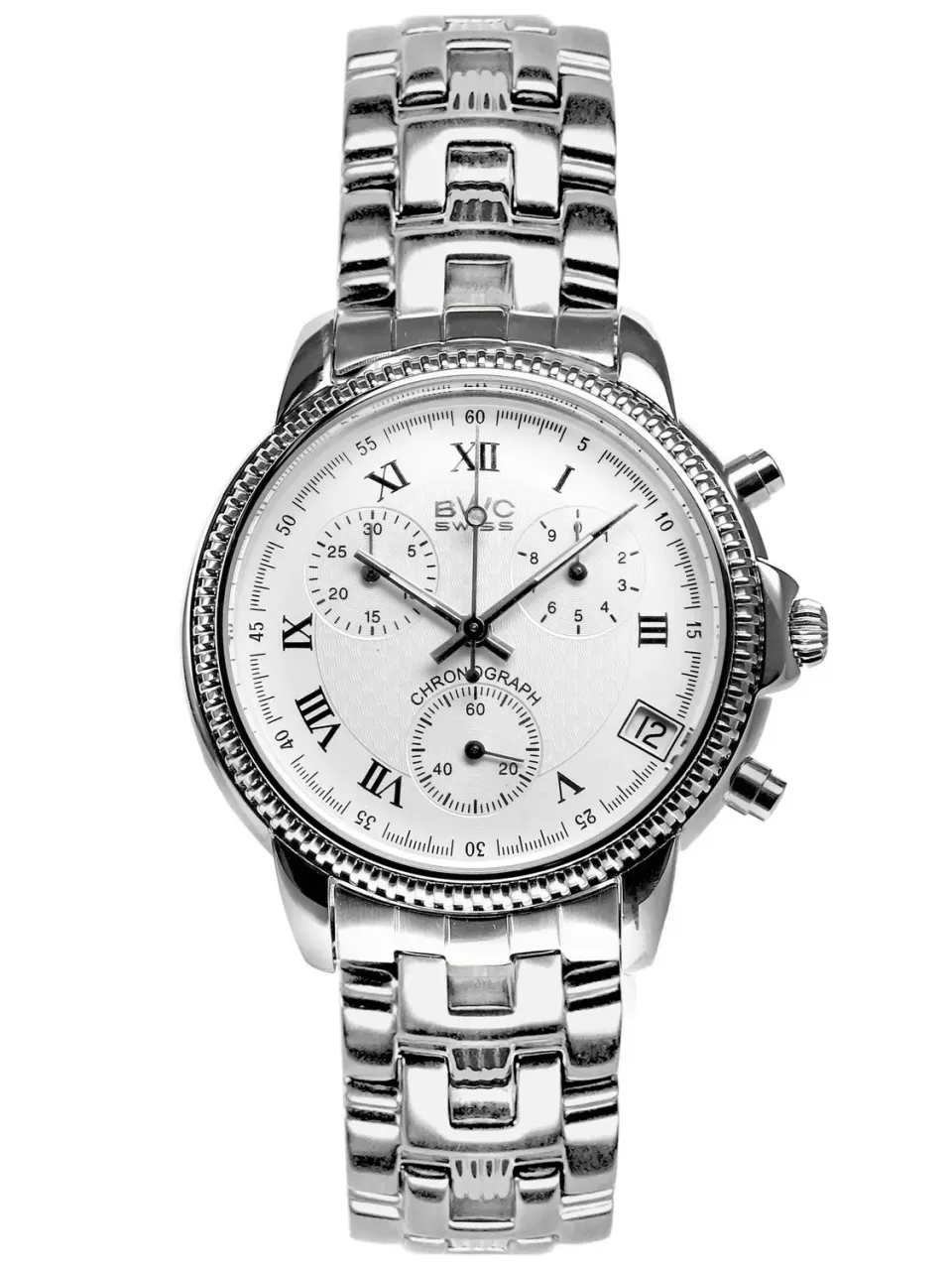 BWC-Swiss 21095.50.10 chronograaf staal wit 36 mm
