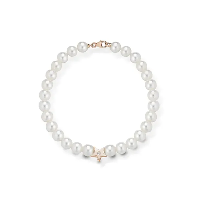 Juwelier Ripassa parelarmband gouden ster diamant