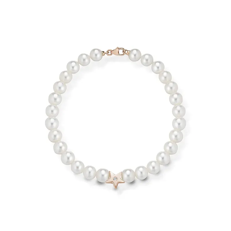 Juwelier Ripassa parelarmband gouden ster diamant