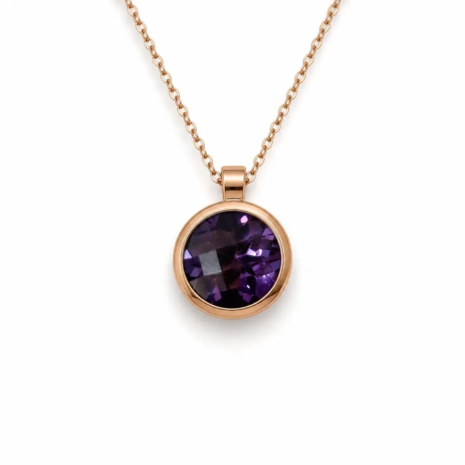 Juwelier Ripassa Rosé Gouden Hanger met Amethist