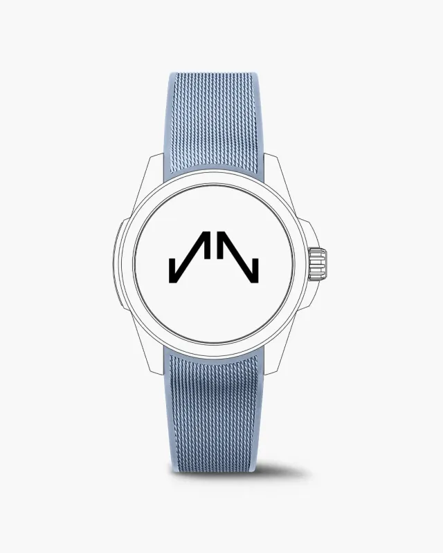 Norqain Independence Wild ONE 39mm horlogeband Ice Blue Rubber