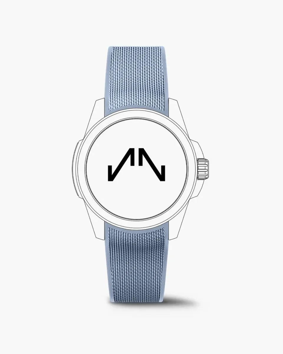 Norqain Independence Wild ONE 39mm horlogeband Ice Blue Rubber
