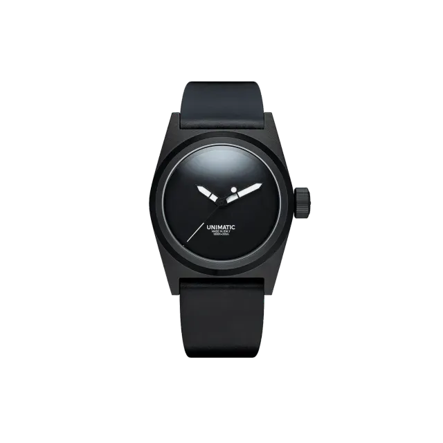 Unimatic Modello Due U2S-MN horloge zwart DLC slank