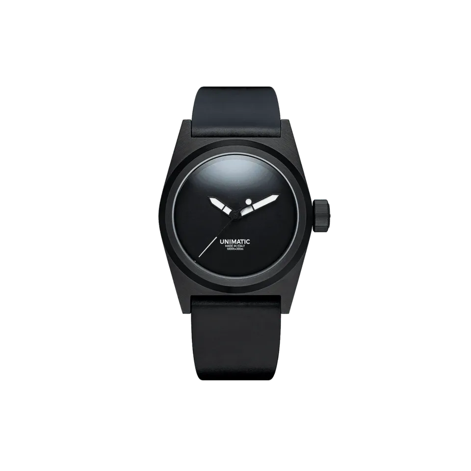 Unimatic Modello Due U2S-MN horloge zwart DLC slank
