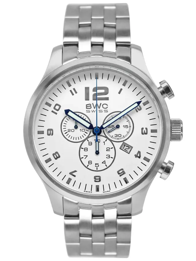 BWC-Swiss 20009.50.24 chronograaf zwart 47 mm saffier