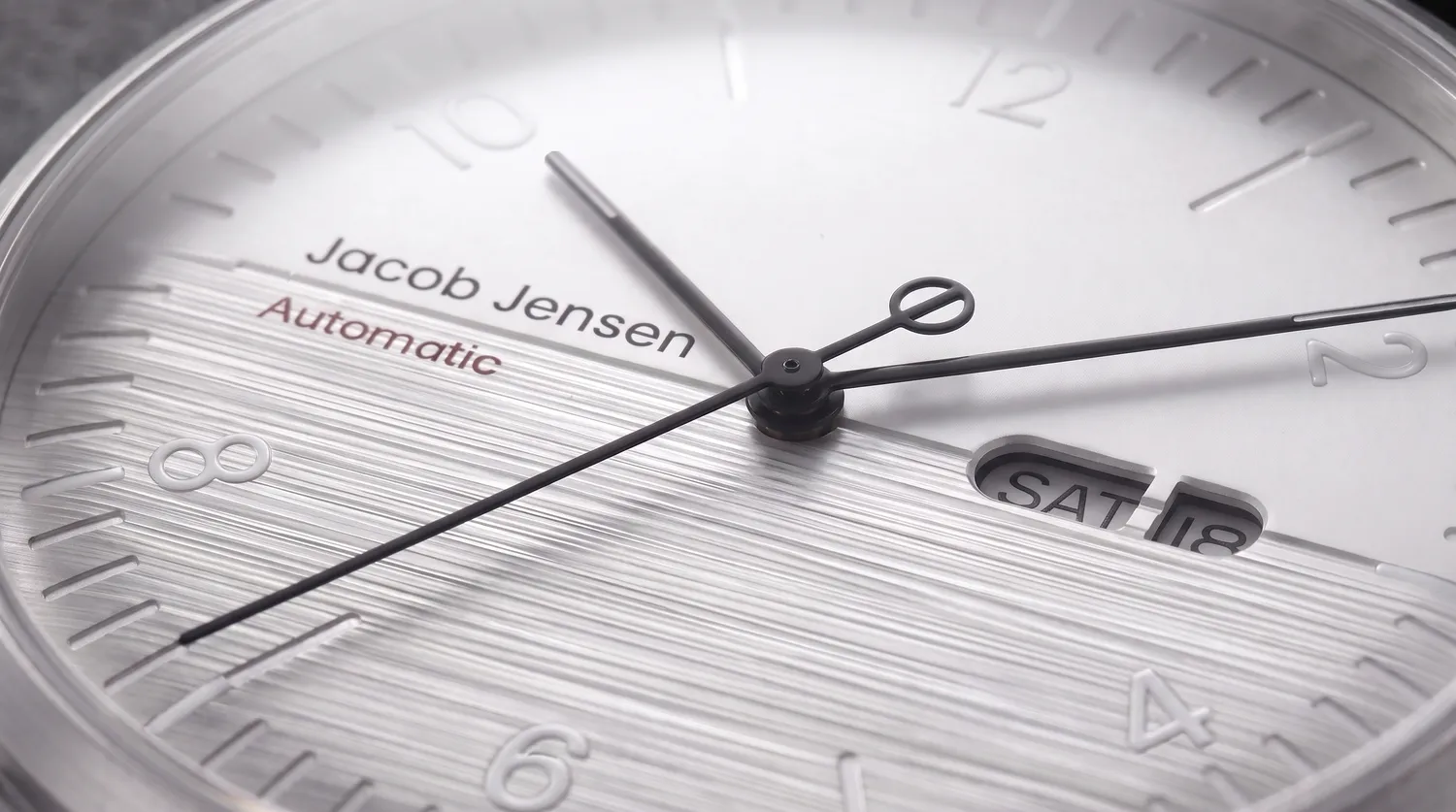 Jacob Jensen Aekvator 2007 horloge zilver zwart leer