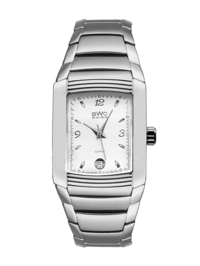 BWC-Swiss 20780.50.01 dameshorloge staal wit saffier