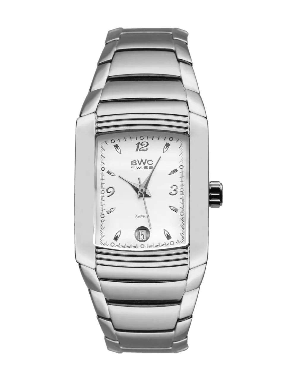 BWC-Swiss 20780.50.01 dameshorloge staal wit saffier