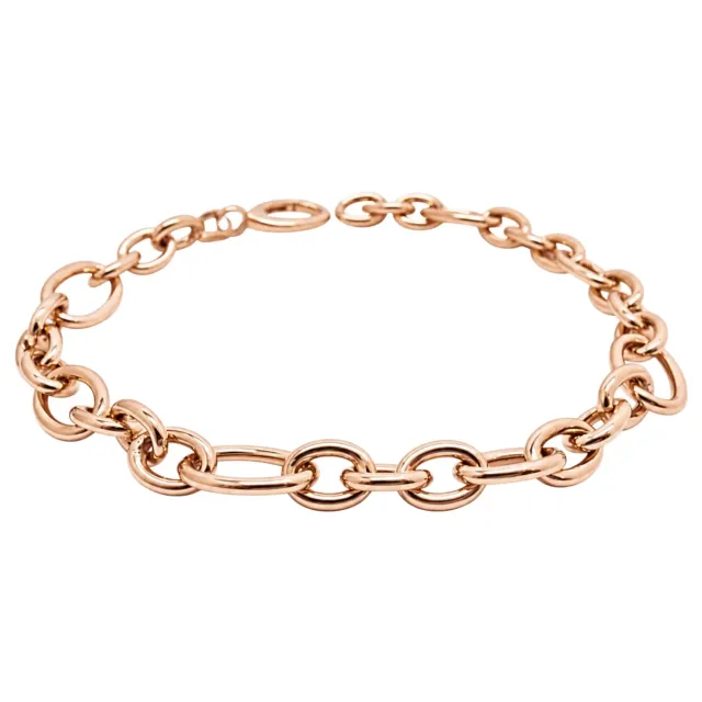Juwelier Ripassa rosé gouden schakelarmband 18 karaat kleine schakels