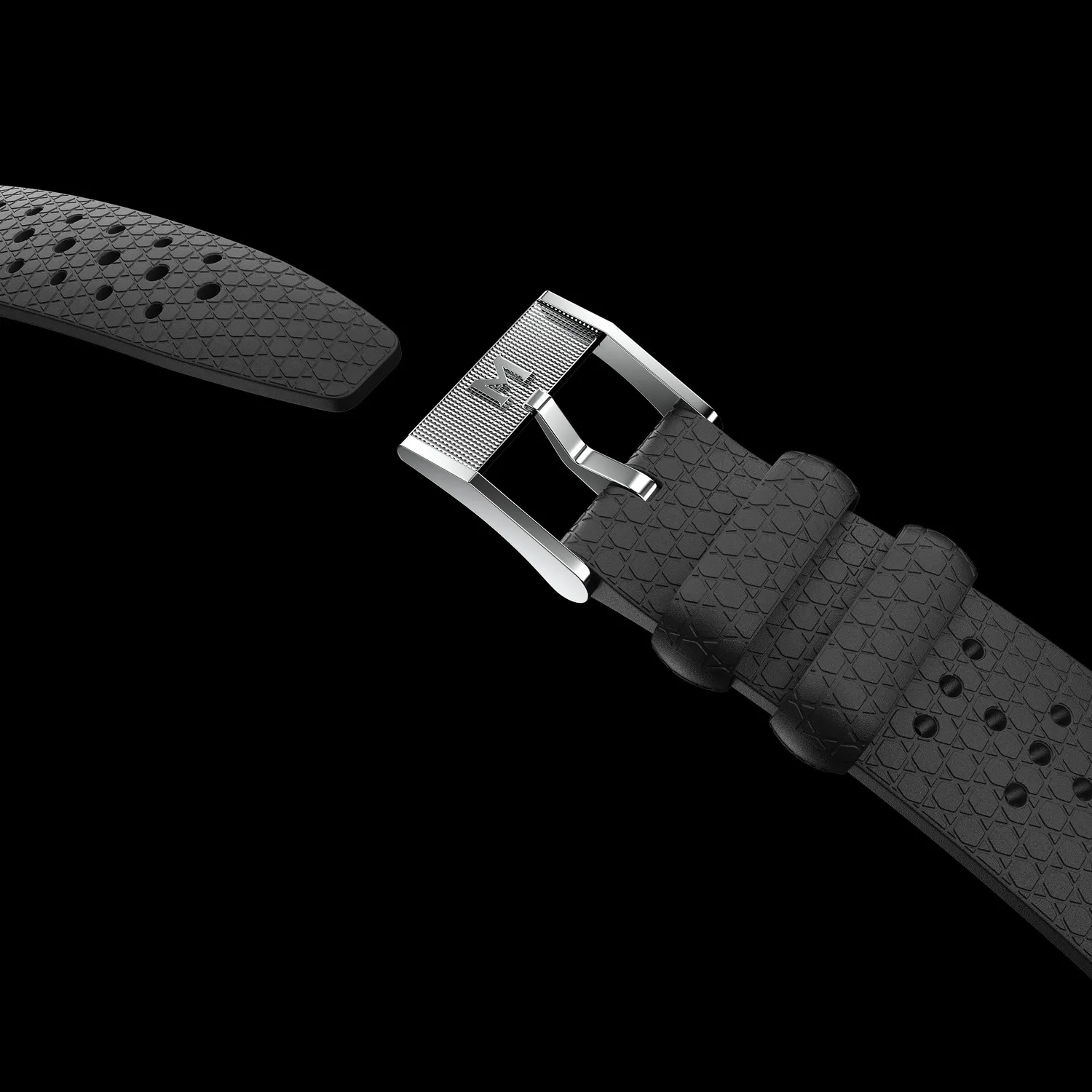 Maen Lizard Pattern horlogebandje zwart 20 mm TPU