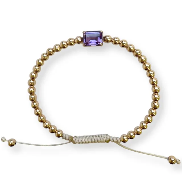 Juwelier Ripassa roségouden bolletjes armband amethist