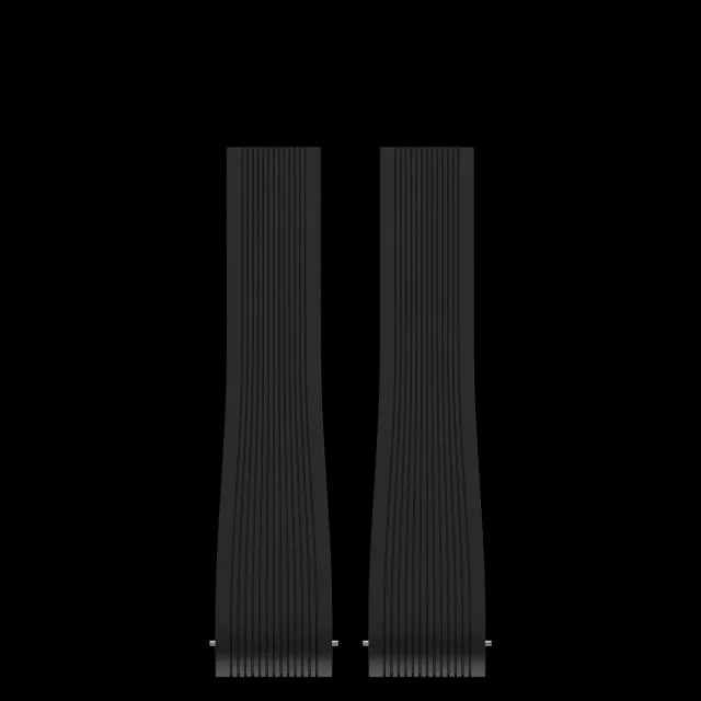 Maen Black Integrated FKM horlogebandje rubber