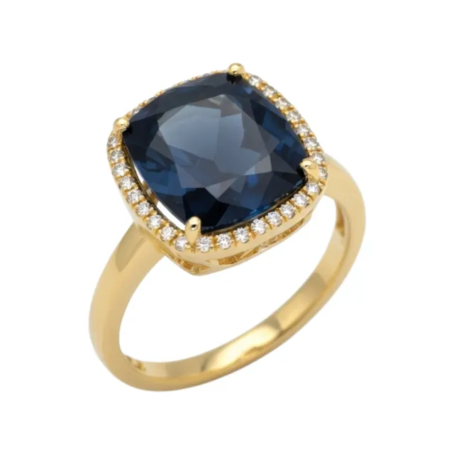 Juwelier Ripassa ring geelgoud Londen blue topaas