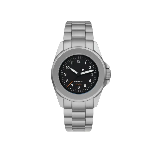 Unimatic Modello Quattro UT4 horloge zwart quartz